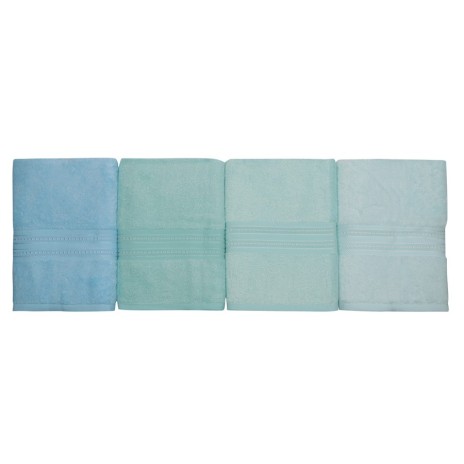 Set 4 prosoape bambus si bumbac, 50x90 cm, Lavinya - Water Green