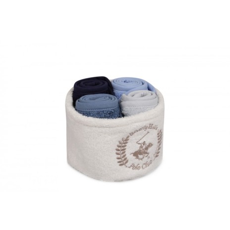 Set 4 prosoape bumbac 100%, Beverly Hills Polo Club, cod Imagine - Blue