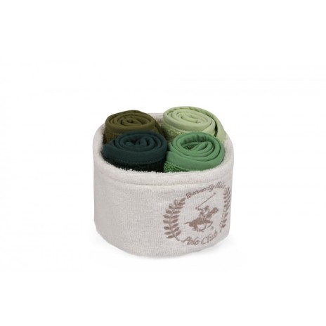 Set 4 prosoape bumbac 100%, Beverly Hills Polo Club, cod Imagine - Green