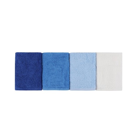 Set 4 prosoape bumbac 100%, BHPC, Wash 6 White Turquoise Blue Dark Blue