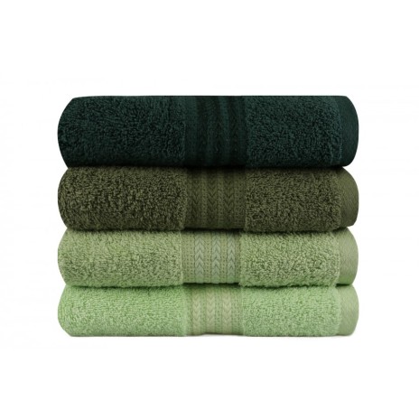 Set 4 prosoape bumbac 100%,Hobby Home, 50x90 cm, Rainbow - Verde