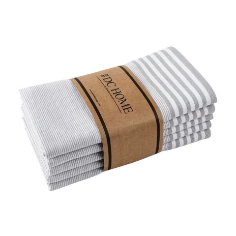 Set 5 prosoape bucatarie alb si gri 45x65cm Sevilla DC Home
