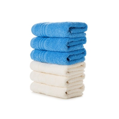Set 6 prosoape mici bumbac crem si albastru 30x50cm, Hobby Home