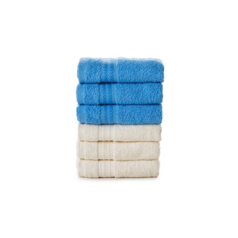Set 6 prosoape mici bumbac crem si albastru 30x50cm, Hobby Home