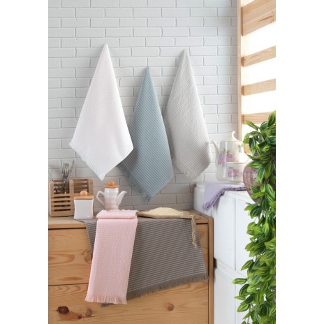 Set 6 prosoape bucatarie, bumbac 100%, 40x60 cm, Saheser, Coco