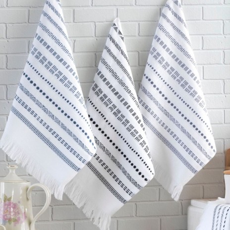 Set 6 prosoape bucatarie Tivoli Saheser bumbac 100% jacquard 40x60 cm cu dungi