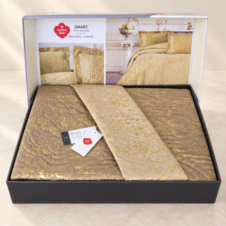 set cuvertura matlasata Brillante maro 250x240cm Cotton Box