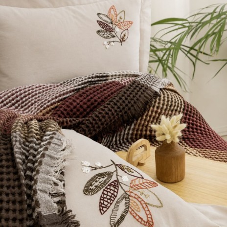 set cuvertura Floransa bej-maro 240x260cm Saheser Home