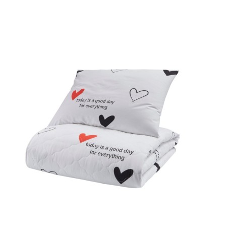 Set cuvertura matlasata + 2 fete perna bumbac 100%, 225x240cm, Avana White