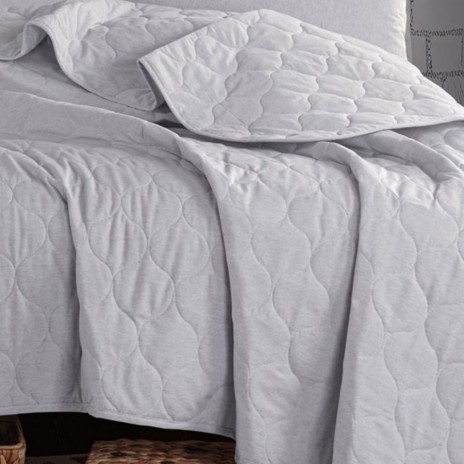 Set cuvertura matlasata 200x220 cm + 2 fete perna Solid Gri