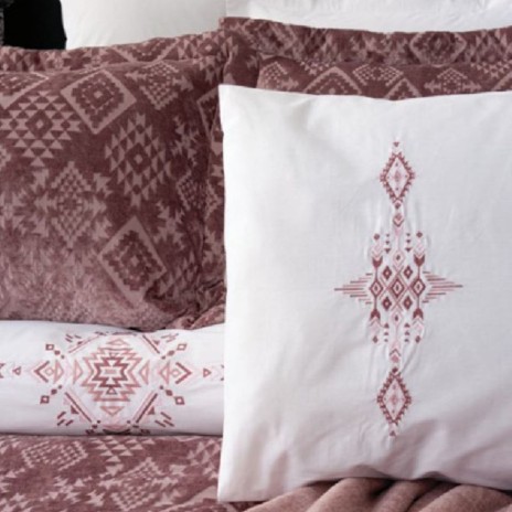 Set de lux 10 piese, cuvertura+lenjerie, Cotton Box, Simona Dusty Rose