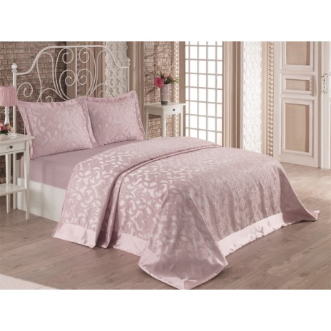 Set de lux cuvertura jaquard 240x260cm + 2 fete perna 50x70cm - ALONA PUDRA