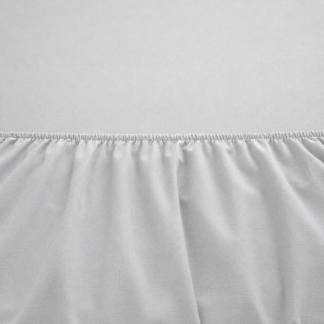 Set husa de pat cu elastic si 2 fete de perna, bumbac ranforce, Tac gri, 160x200 cm, potrivita pentru saltele de pana la 30 cm inaltime
