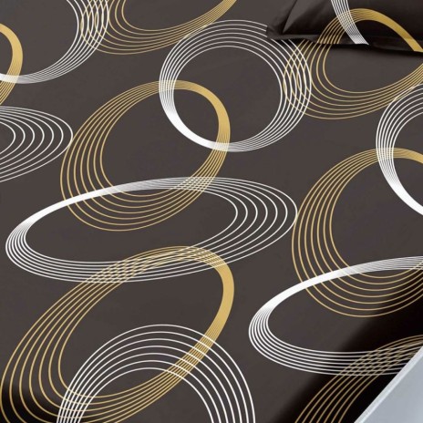 Set husa finet cercuri 160x200 cu 2 fete de perna, fixare perfecta