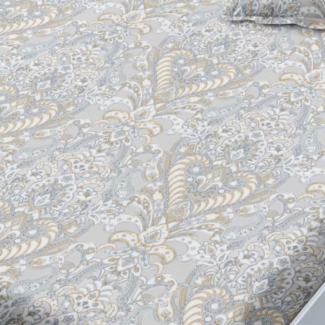 Set husa finet Model Paisley 160x200 cu 2 fete de perna, fixare perfecta