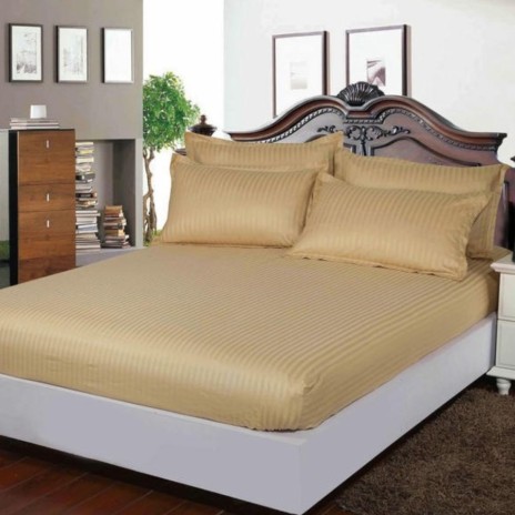 Set husa pat damasc+ 1 fata perna, saltea 100x200cm, Bej(cappuccino)