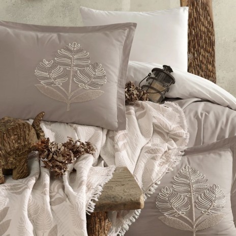 set lenjerie pat cu cuvertura muselina Clasy Home Loreva V1