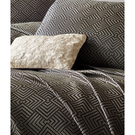 Set lux cuvertura jacquard 250x260cm+2 fete perna,Esta Dark Blue
