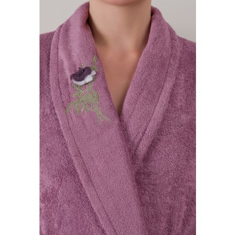 Set matrimonial bambus si bumbac, Cotton Box, Damson/Grey