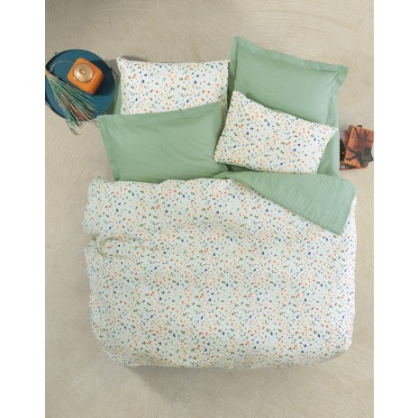 Set pat 4 anotimpuri bumbac 100% ranforce, Cotton Box, Lola Green