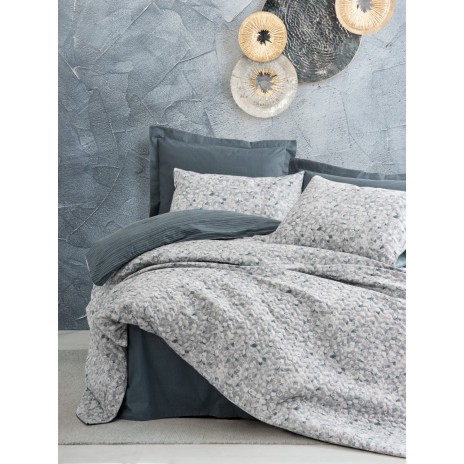 Set pat 4 anotimpuri bumbac 100% ranforce, Cotton Box, Molly Anthracite