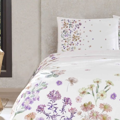set pique TAC Gleam bumbac 100 cu imprimeu floral pastel pe fond albset pique TAC Gleam bumbac 100 cu imprimeu floral pastel pe fond alb