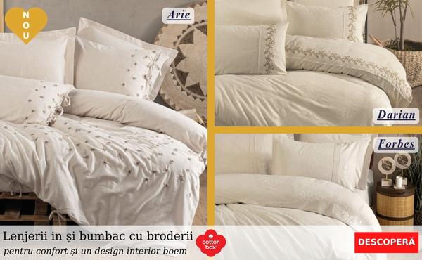 lenjerii in si bumbac cu broderii