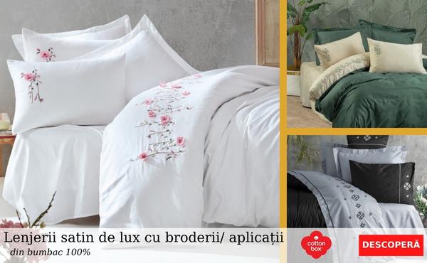 lenjerii satin de lux cu broderii Cottonbox