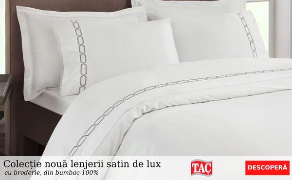 satin de lux cu broderie Tac