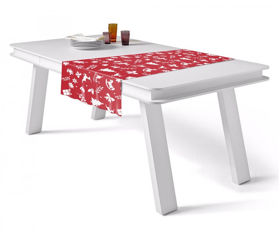 Bahar Tekstil® Napron Craciun 40x140cm, rosu, Decoratiuni
